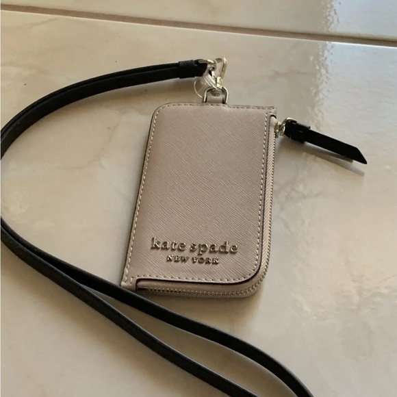 KATE SPADE CARD CASE LANYARD WLRU6012 WARM BEIGE NEW WITH TAG - Picture 10 of 10